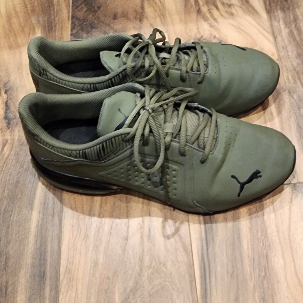Puma Men’s Olive Green Sneakers Size 13 Running Training Shoes Lightweight Mesh - Picture 4 of 6